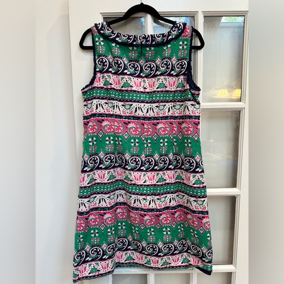 Talbots Fringe Sleeveless Floral Paisley Boho Southwestern Dress Plus Size 14W - Picture 4 of 13